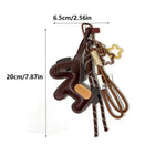 Llavero con Peluche de Caballo de Diseño Vintage - Llavero de Cuero PU Premium