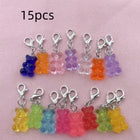 Llavero para Bolso de Osito Traslúcido - 15 Piezas Jelly, Colores Surtidos, Decoración Charm Premium