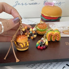 Llavero Personalizado Hamburguesa Cute - Colgante de Resina para Llavero del Día del Padre