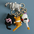 Llaveros Personalizados de Gatito a Crochet Hecho a Mano - Llavero Amigurumi Único para Bolso, Mochi