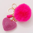 Llavero con Peluche Rhinestone Heart - Llavero Capibara Peluche Premium de Aleación y Pelo Sintético