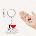 Llavero para Bolso Corazón Religioso I Love Jesus - Colgante de Aleación, Regalo de Fe Cristiana