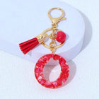 Charm para Bolsos Llavero Corazón Rojo Letras A-Z con Borlas, Colgante de Bolso Regalo para Mujer