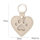 Llavero para bolso de cuero con forma de corazón y pata - Recuerdo para dueños de perros y gatos