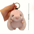 Llavero con Peluche Conejo Blanco Suave y Elegante para Mujer - Accesorio de Bolso Premium, Regalo d