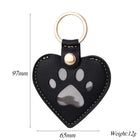 Llavero para bolso de cuero con forma de corazón y pata - Recuerdo para dueños de perros y gatos
