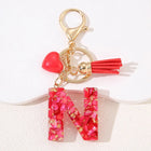 Llavero con Foto Personalizado: Inicial A-Z con Borla para Mujer, Regalo San Valentín