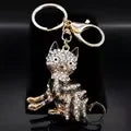 Llaveros Bonitos para Mujer - Llavero Gato Cartoon con Rhinestones Dorados, Regalo Elegante y Origin
