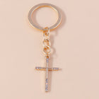 Llavero a Crochet Paso a Paso: Cruz Elegante con Cristal – Colgante Religioso Premium para Coche, Bo