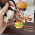 Llavero Personalizado Hamburguesa Cute - Colgante de Resina para Llavero del Día del Padre
