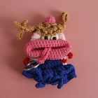 Llaveros Originales para Regalo - Funny Sausage Mouth Girl Crochet Keychain Personalizado