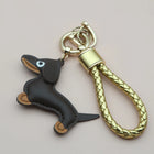 Llavero con Foto Personalizado - Sausage Dog PU Leather Colgante para Llaves, Regalo Original para H