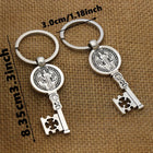 Llavero para Bolso San Benito - Cruz Católica Antigua Plateada, Charm Premium