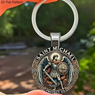 Llavero para bolso San Miguel Arcángel - Llavero Templario Cruzado Premium, Accesorio Religioso Simb