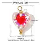 Contraseña del Llavero Inicio de Sesion - Corazón de Cristal Artesanal Premium para Ella
