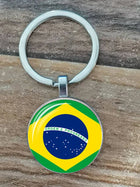 Llavero Metal Bandera Sudamérica Brasil Chile Argentina Perú Colombia - Recuerdo Turístico Premium