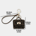 Bag Charm de Cuero con Estampado de Leopardo - Llavero Elegante para Bolso, Colgante Charm para Muje