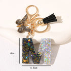 Llavero con Foto Personalizado Mariposa Negra y Borla - Regalo Único para Mamá