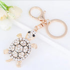 Llavero con Peluche de Tortuga Marina - Cristal Rhinestone y Metal, Diseño Marino para Bolso y Llave