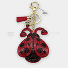 Bag Charm Llavero Mariquita Roja con Cristales y Borla - Charm para Bolsos Elegante y Brillante