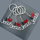 Llavero para Bolso Corazón Religioso I Love Jesus - Colgante de Aleación, Regalo de Fe Cristiana