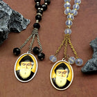 Llavero para Bolso San Charbel - Colgante Religioso de Acero Inoxidable Dorado, Amuleto de Oración p