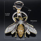 Llaveros Bonitos para Mujer - Colgante Abeja Vintage Cristal y Rhinestone, Llavero Elegante para Bol