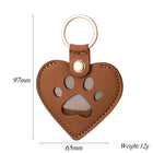 Llavero para bolso de cuero con forma de corazón y pata - Recuerdo para dueños de perros y gatos
