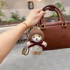 Llavero Coche de Peluche Oso Teddy Mocha - Llavero para Coches Elegante y Tierno