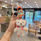 Llavero Hombre Oso de Peluche Arcoíris Coreano - Regalo Creativo para Pareja