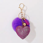 Llavero con Peluche Rhinestone Heart - Llavero Capibara Peluche Premium de Aleación y Pelo Sintético