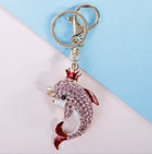 Llavero con Peluche de Tortuga Marina - Cristal Rhinestone y Metal, Diseño Marino para Bolso y Llave