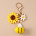 Llaveros Crochet Hechos a Mano - Girasol Tejido para Mujer, Llavero Crochet Original para Bolso y De