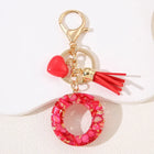Llavero con Foto Personalizado: Inicial A-Z con Borla para Mujer, Regalo San Valentín