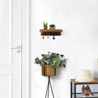 Private Key de tu Llavero - Soporte Rústico de Madera con 4 Ganchos, Estante Flotante Decorativo par