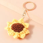 Llaveros Crochet Hechos a Mano - Girasol Tejido para Mujer, Llavero Crochet Original para Bolso y De