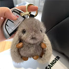 Llavero con Peluche Conejo Blanco Suave y Elegante para Mujer - Accesorio de Bolso Premium, Regalo d