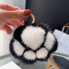 Llaveros Originales para Coche - Pompón de Piel de Vison, Diseño de Pata de Gato, Regalo Elegante pa