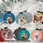 Llavero con Foto Personalizado para Mascotas - Perro Gato Retrato Nombre Cuero Recuerdo Premium