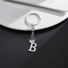 Llaveros Originales para Coche - Corona DIY A-Z Letras Colgante Acero Inoxidable Personalizado Regal