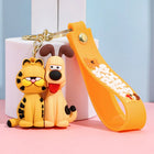 Set de Llaveros con Peluches Originales Garfield & Odie 3D Silicona - Regalo Divertido