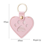 Llavero para bolso de cuero con forma de corazón y pata - Recuerdo para dueños de perros y gatos