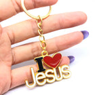 Llavero para Bolso Corazón Religioso I Love Jesus - Colgante de Aleación, Regalo de Fe Cristiana