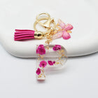 Llavero a Crochet Paso a Paso - Colgante de Flores Secas y Resina, Inicial A-Z, Mariposa y Borla, Re