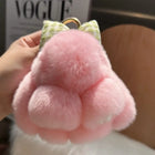 Llavero con Peluche de Conejito Pompón – Accesorio Premium Hecho a Crochet