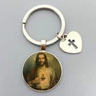 Llavero para Bolso Sagrado Corazón de Jesús y Virgen María - Joyería Religiosa Premium