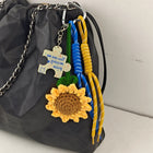 Llavero a Crochet Paso a Paso - Sonrisa Estrella Luna Sol - Colgante de Bolso Artesanal Azul y Amari