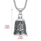 Llavero Moto Vintage San Benito - Cruz Religiosa con Campana Motorcycle Guardian - Amuleto Biker Pun