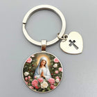 Llavero para Bolso Sagrado Corazón de Jesús y Virgen María - Joyería Religiosa Premium