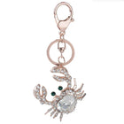 Llavero con Peluche de Tortuga Marina - Cristal Rhinestone y Metal, Diseño Marino para Bolso y Llave